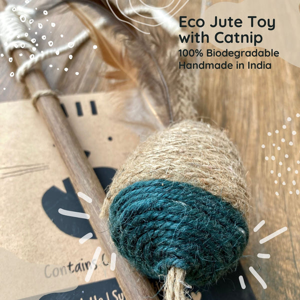 Eco Jute Toy with Catnip - 100% Biodegradable - Curious Cat Company - Cat Toys