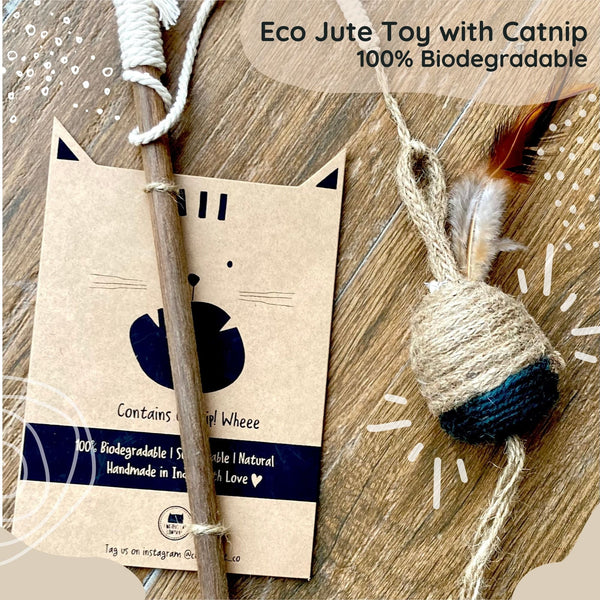 Eco Jute Toy with Catnip - 100% Biodegradable - Curious Cat Company - Cat Toys
