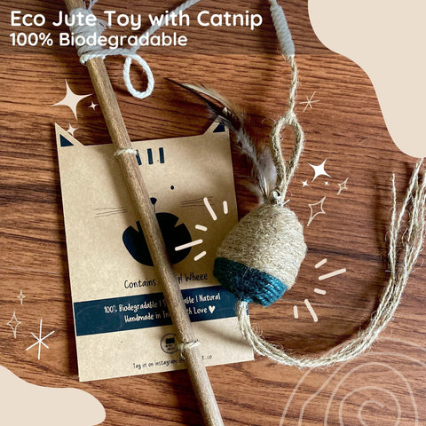 Eco Jute Toy with Catnip - 100% Biodegradable - Curious Cat Company - Cat Toys
