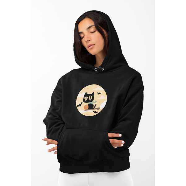 Black Witch Cat Hoodie - Unisex - Curious Cat Company