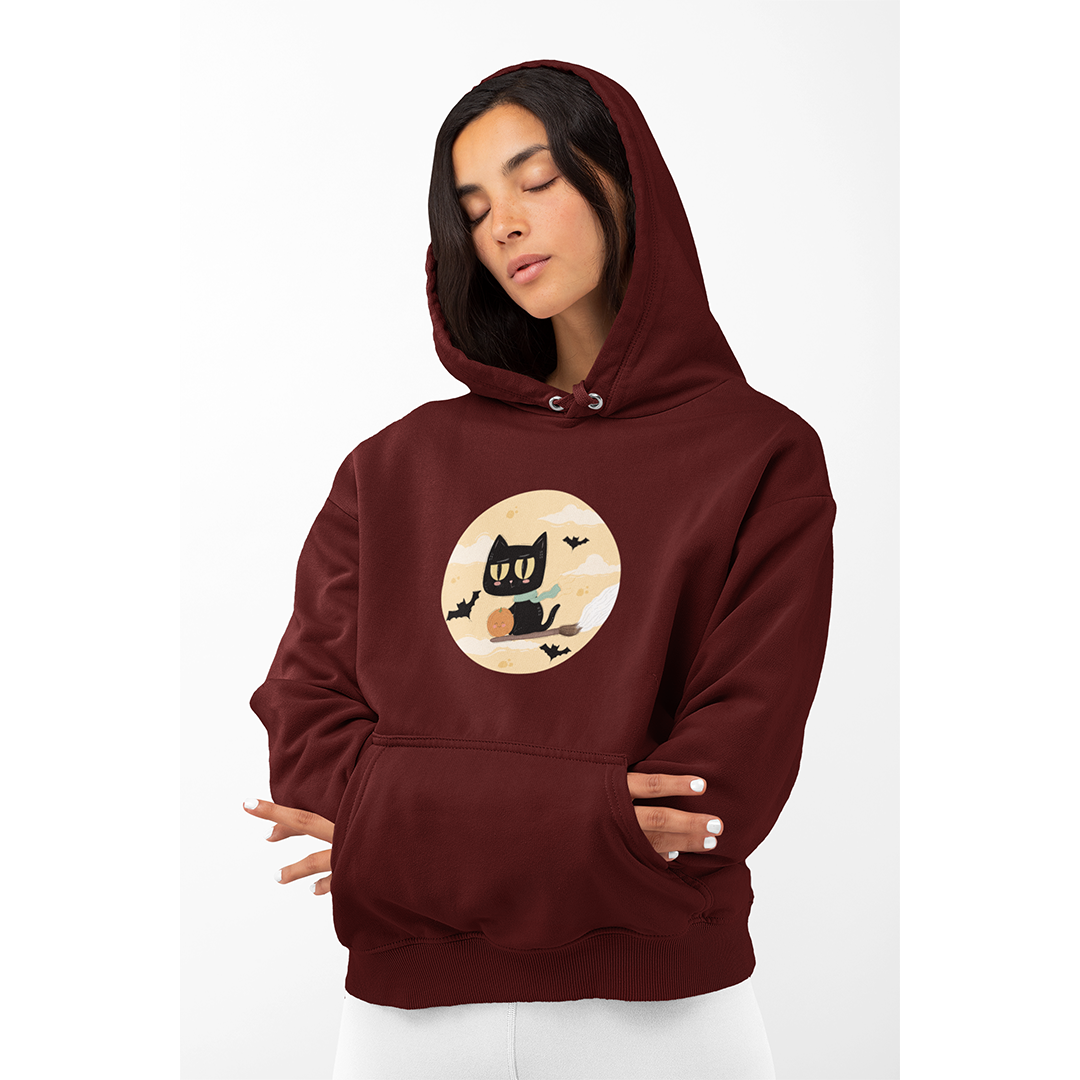 Black Witch Cat Hoodie - Unisex - Curious Cat Company
