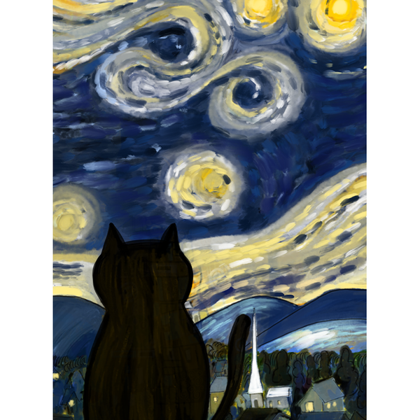 Purry Night - Canvas Print - Curious Cat Company
