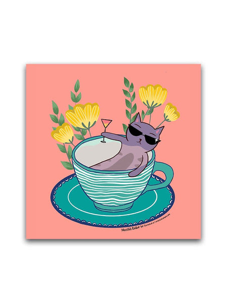 Hot Bath & Wine - Canvas Print - Curious Cat Company - 