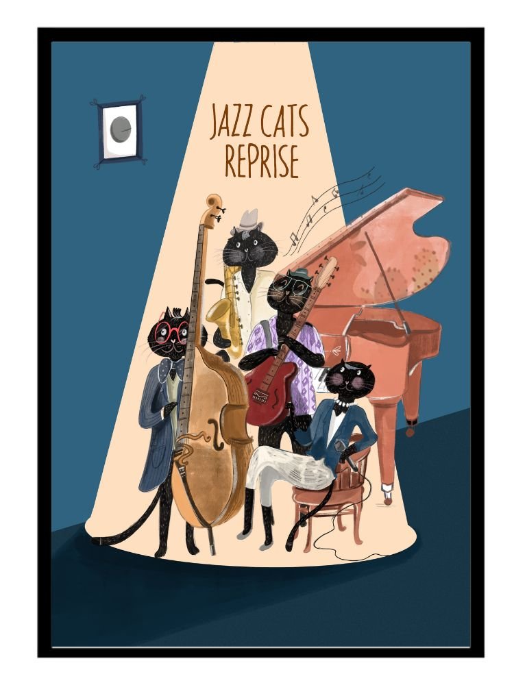 Jazz Cats - Poster - Curious Cat Company - Wall Art