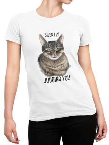 Judgmental Cat Tee - Curious Cat Company - T-shirts
