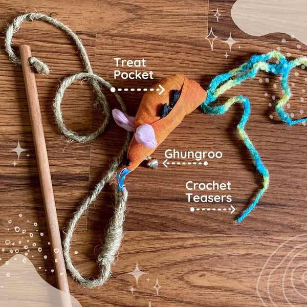 Mouse Hunting Toy with Catnip - 100% Biodegradable - Curious Cat Company - Cat Toys