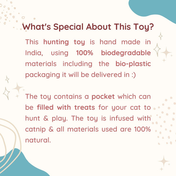 Mouse Hunting Toy with Catnip - 100% Biodegradable - Curious Cat Company - Cat Toys