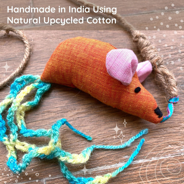 Mouse Hunting Toy with Catnip - 100% Biodegradable - Curious Cat Company - Cat Toys