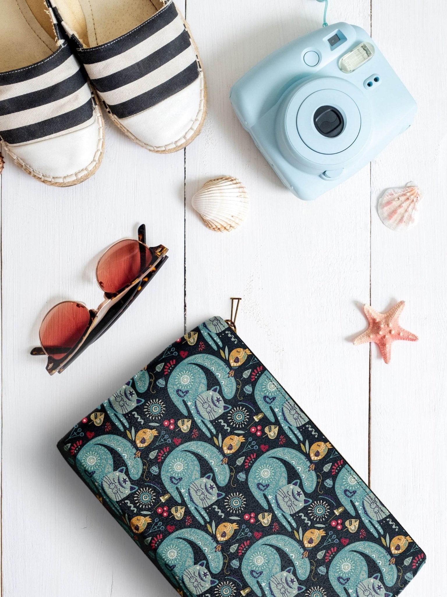 Paisley Cats Canvas Pouch - Curious Cat Company - Pouch