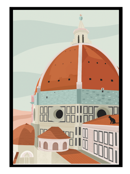 Sunset in Florence - Poster - Curious Cat Company - Wall Art
