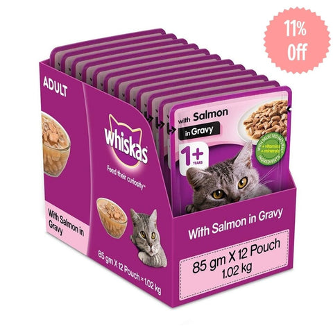 Whiskas Adult - Wet Meal Salmon in Gravy - Curious Cat Company - Whiskas Adult