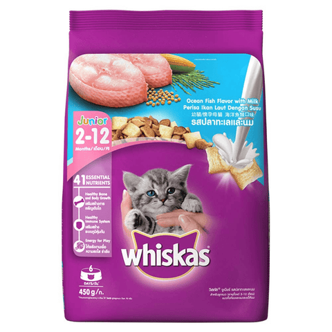 Whiskas Kitten - Junior Ocean Fish with Milk (Dry). - Curious Cat Company - Whiskas Adult