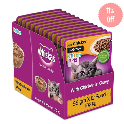 Whiskas Kitten - Wet Meal Chicken in Gravy - Curious Cat Company - Whiskas Kitten