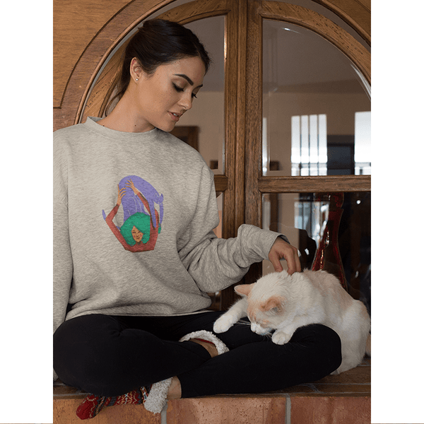 Workout With Cat Sweatshirt - Curious Cat Company - Sweatshirt